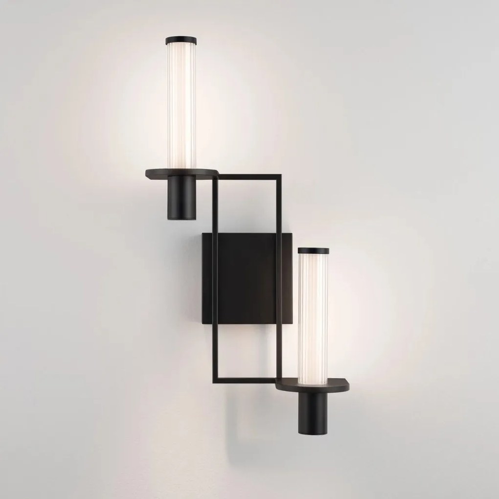Aplica de perete LED metal negru cu sticla, LUMIEN