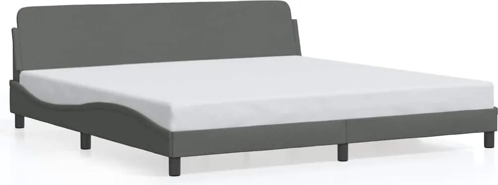 vidaXL Cadru de pat, Dover, gri închis, 200x200 cm, textil