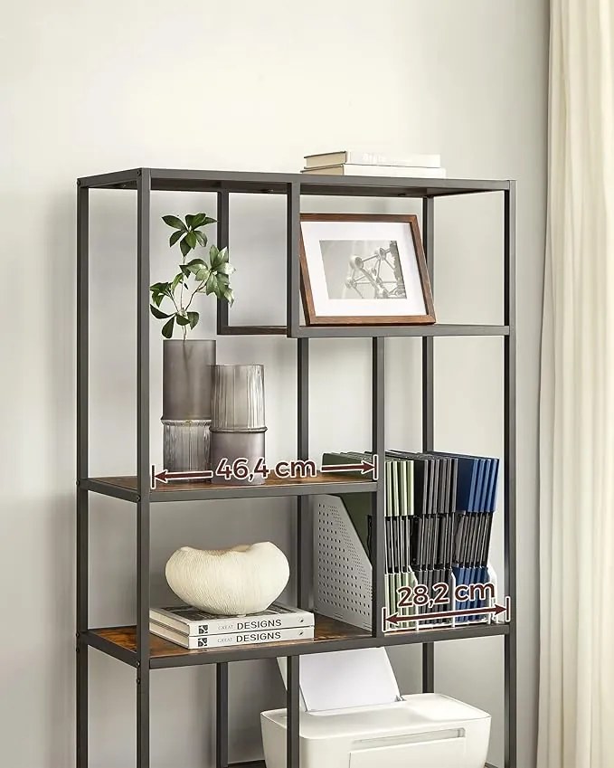 Biblioteca de design TAYLOR 180x80 cm, maro rustic
