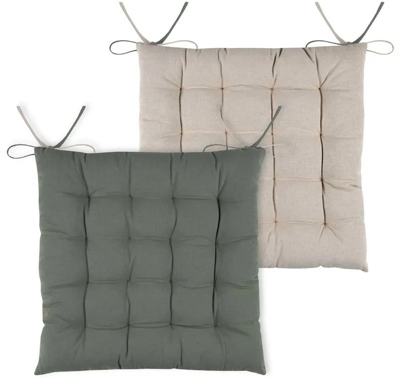 Pernă pentru scaun cu legături DUO, 100% bumbac, 40 x 40 cm