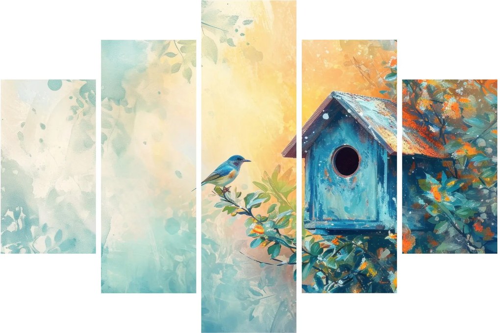 Tablou - Birdhouse, acuarelă, acuarelă (150x105 cm)