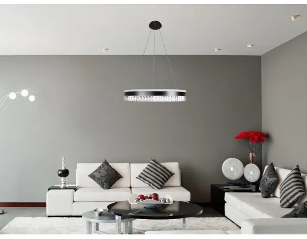 Lustră LED dimabilă pe cablu LED/80W/230V 3000-6500K negru + telecomandă