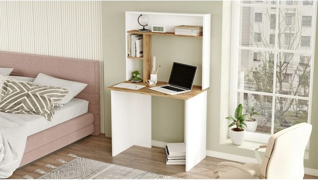 Masă de birou Brino Atlantic Pine and White