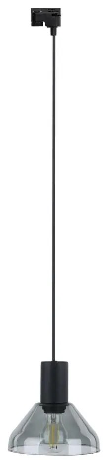 Lustră pe cablu pentru sistem de șină NEO 1xE27/15W/230V negru/negru fumuriu