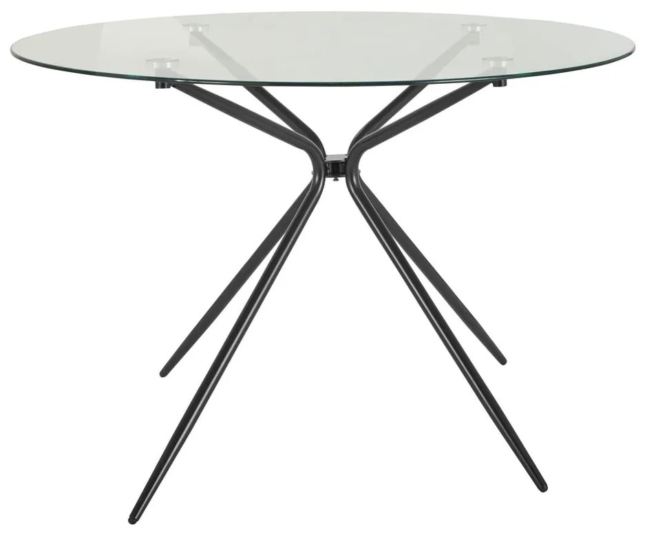 Masă de dining rotundă cu blat din sticlă ø 110 cm Silvie – Støraa