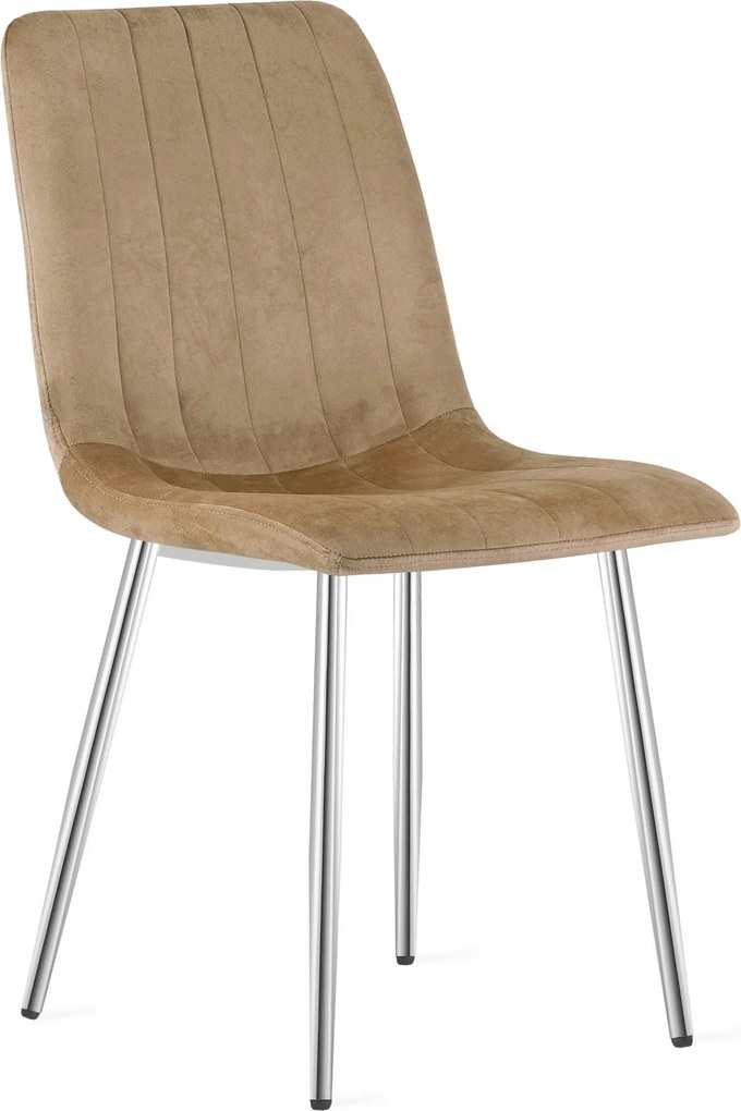 Scaun Bucatarie/Dining Gabe ,Picioare Cromate, Catifea Maro