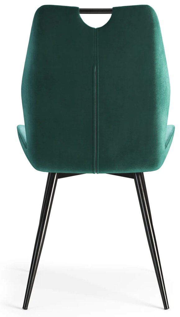MAZZONI EXPORT ARNO Verde (țesătură Bluvel 78) - SCAUN TAPIȚAT MODERN PENTRU LIVING/SUFRAGERIE cu MÂNER | CATIFEA