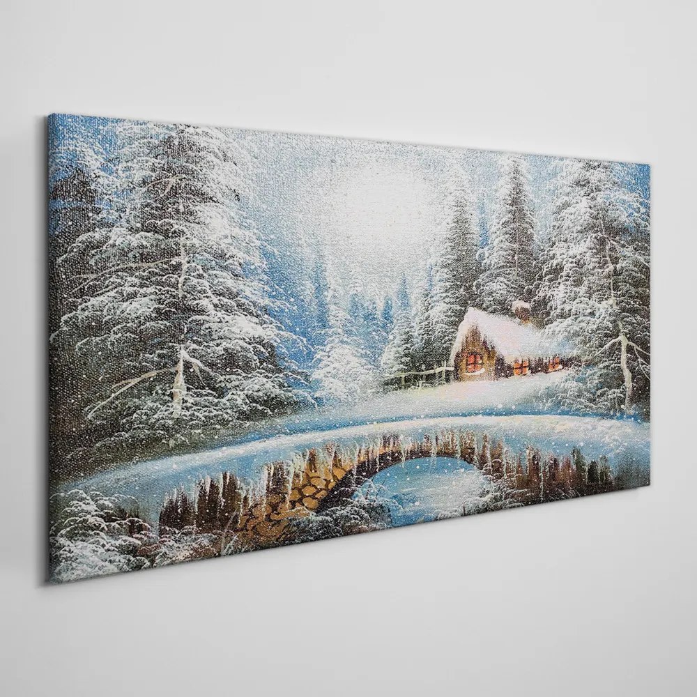 Tablou canvas Iarna Zăpadă Pădure Natura