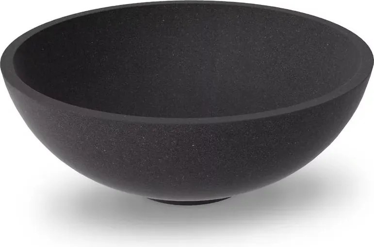 Lavoar pe blat din compozit Marmite Kierros rotund 42 cm negru lucios