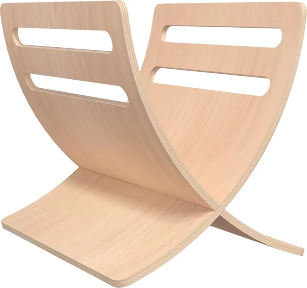 vidaXL Suport din lemn pentru reviste, vertical, natural