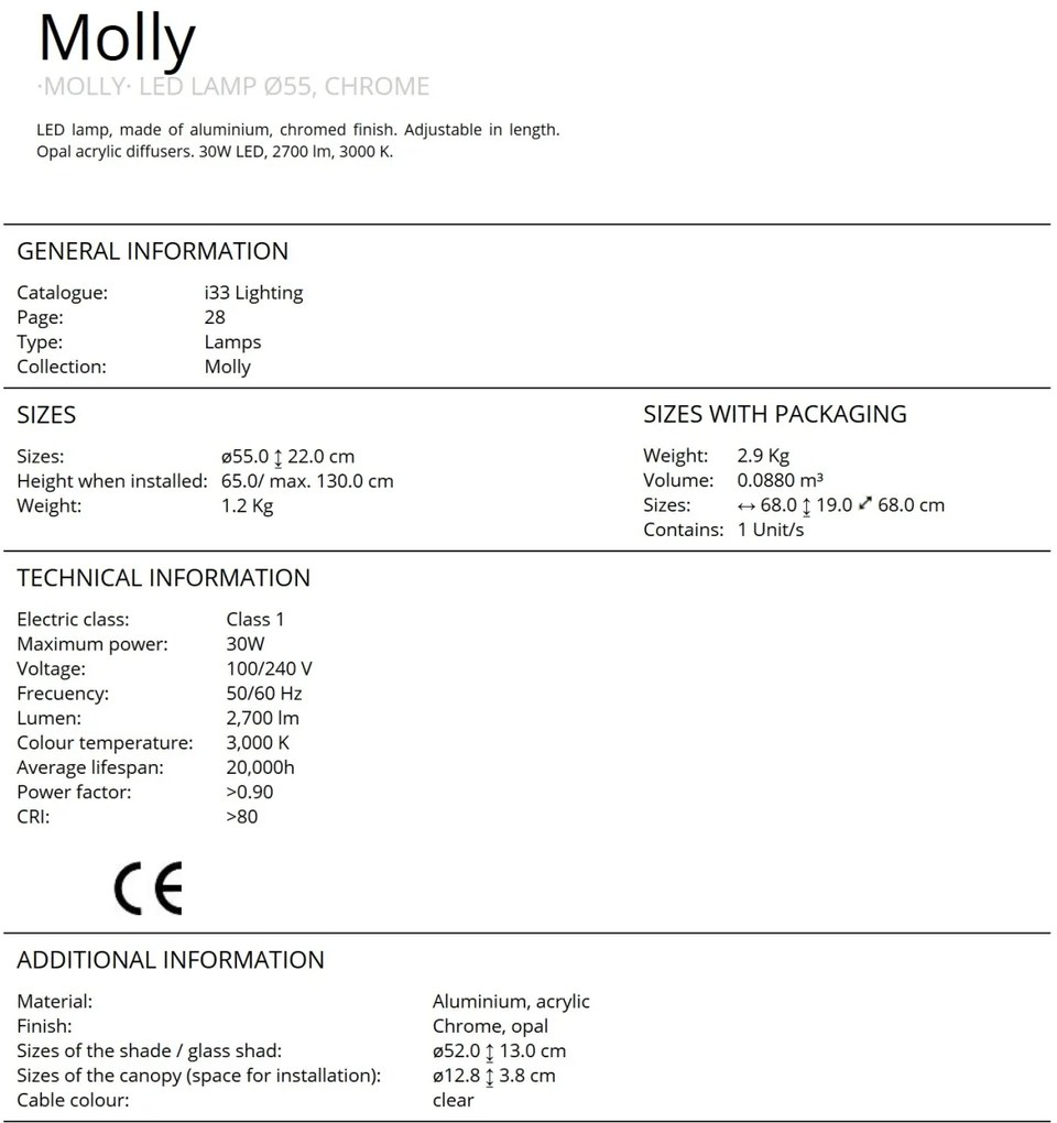 Lustra LED design ultra-modern Molly crom SV-763824