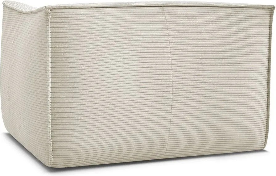 Fotoliu bej cu tapițerie din catifea reiată Giorgia – Bobochic Paris