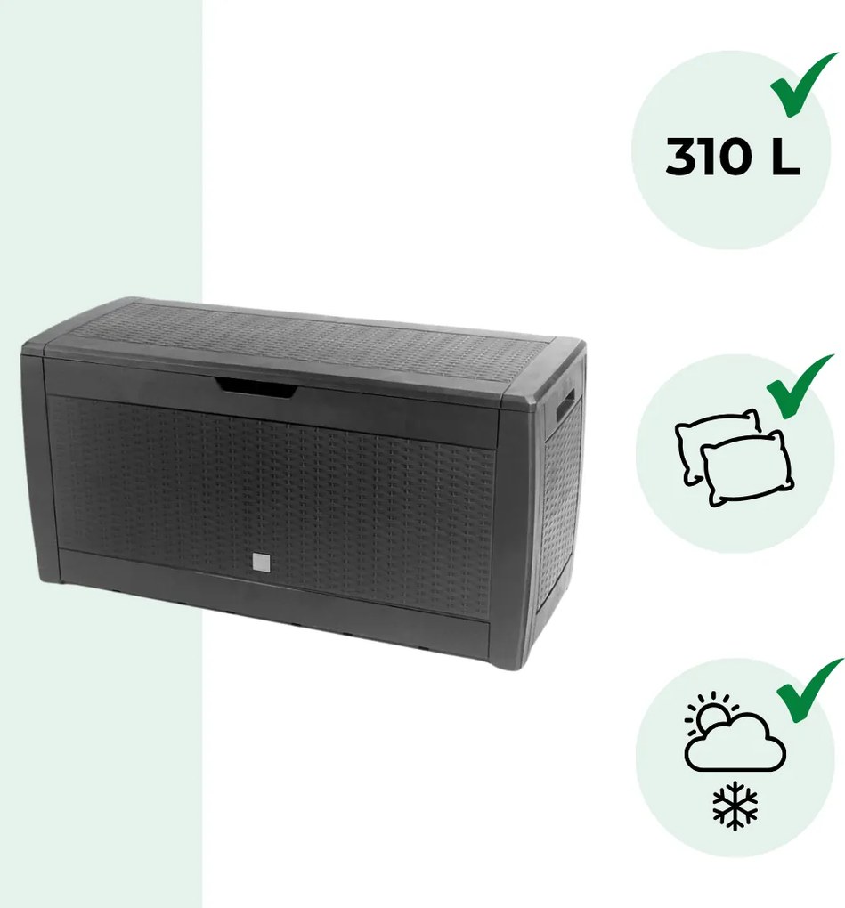 Prosperplast Cufăr depozitare RATO, 310L, 119x48x60 cm, antracit