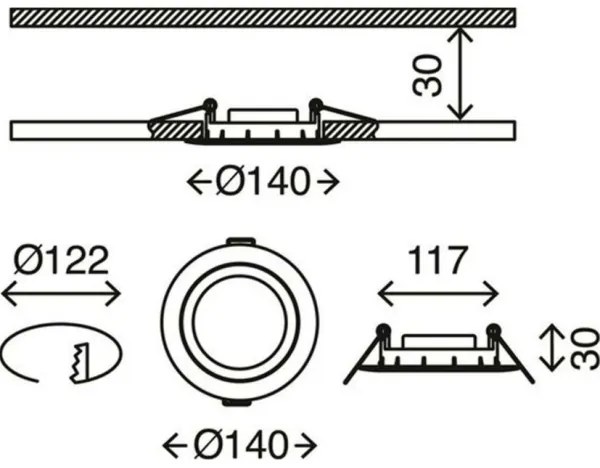 SET 3x corp de iluminat LED pentru baie Briloner 7116-432 FLAT IN LED/9W/230V IP23