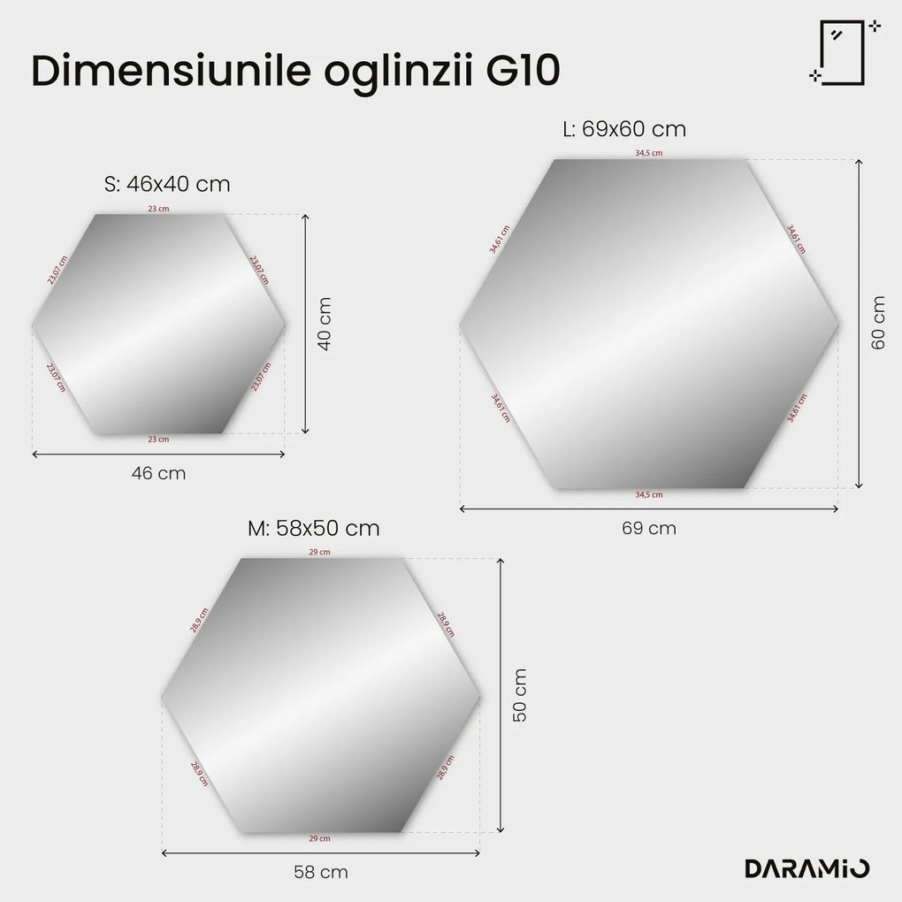 Oglindă atipică cu iluminare LED G10