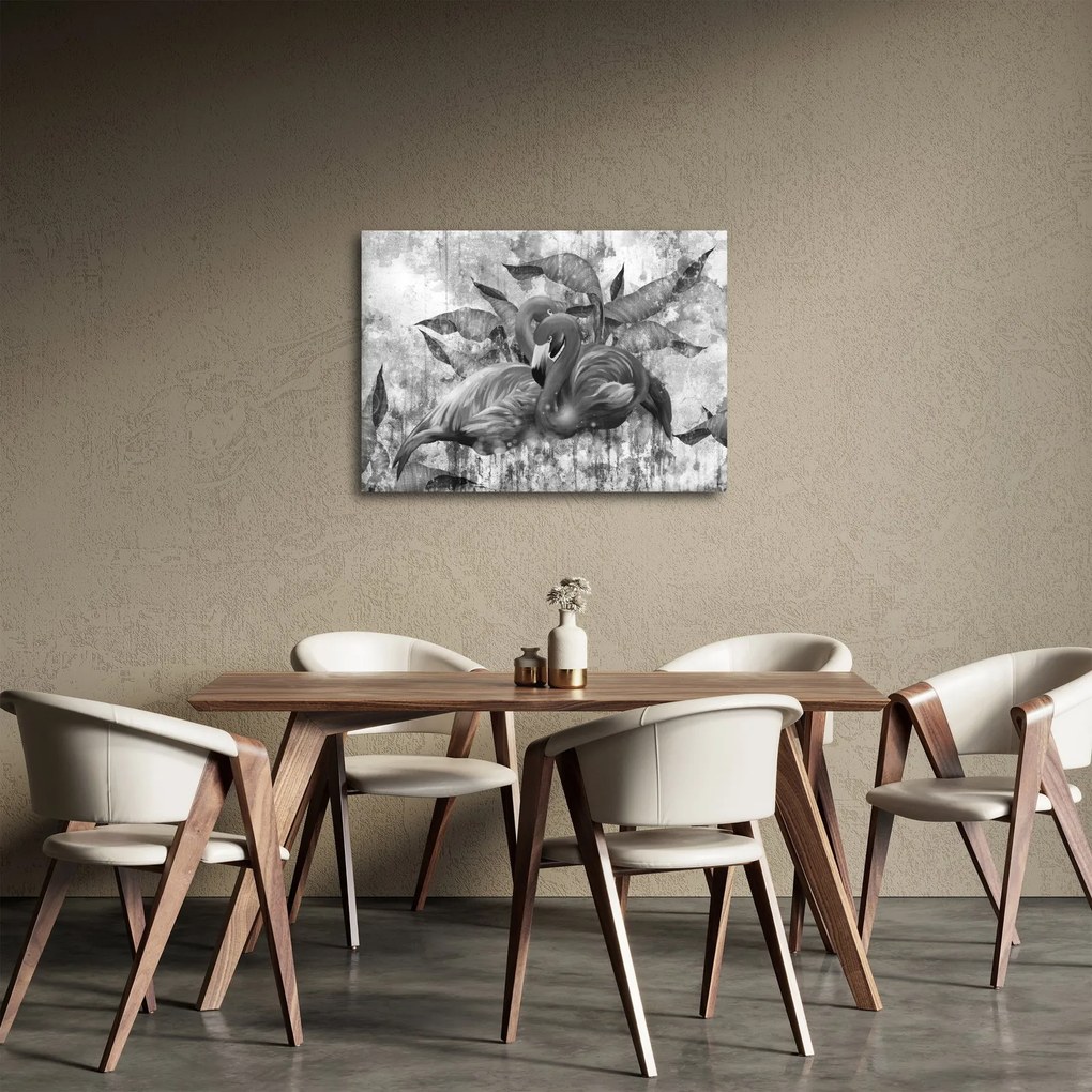 Tablou - Graffiti cu flamingo (70x50 cm)