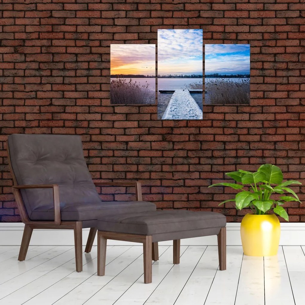 Tablou - Lac înghețat, Ełk, Mazury, Polonia (90x60 cm)