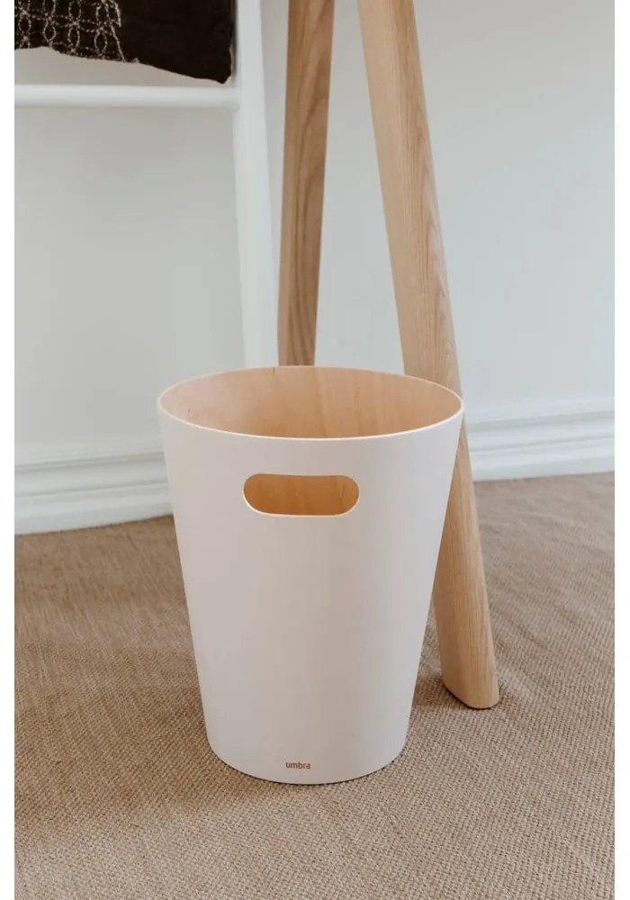 Coș de gunoi bej pentru birou 7,5 l Woodrow – Umbra
