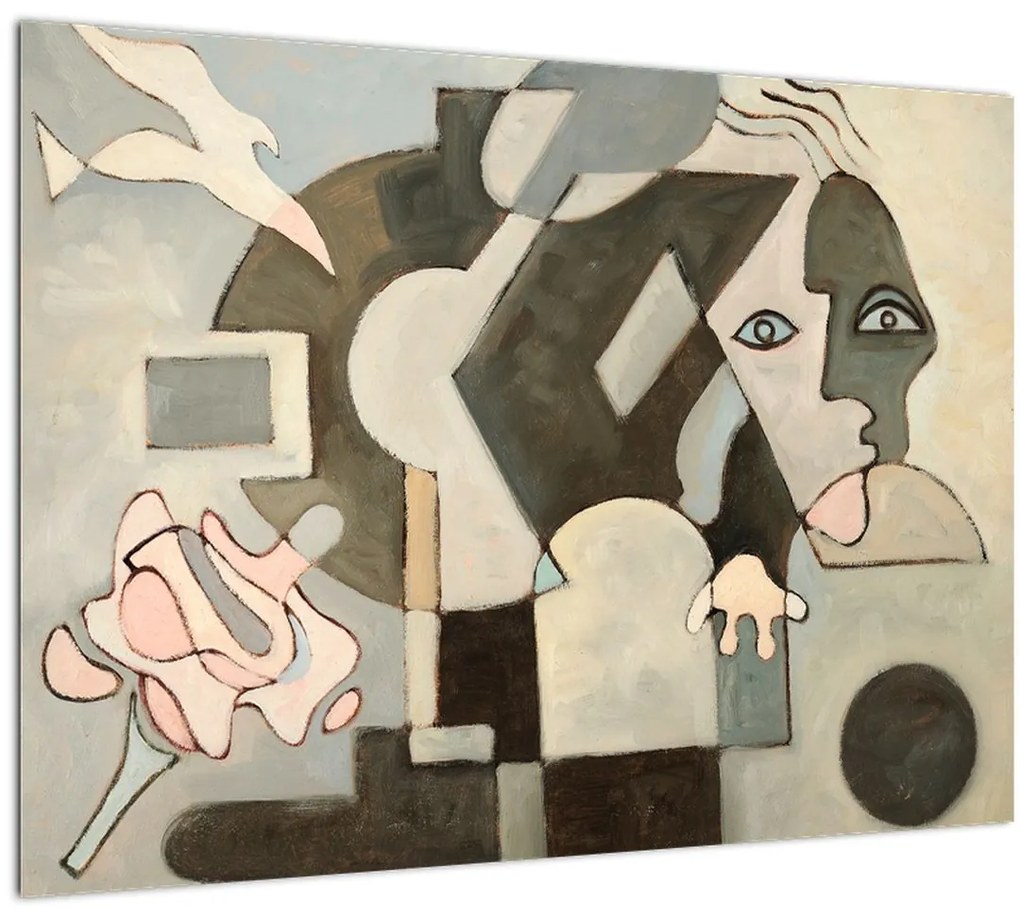 Tablou pe sticlă - Cubismul (70x50 cm)