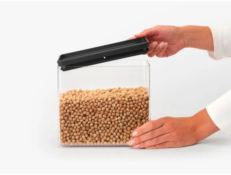 Cutie de depozitare Brabantia Tasty+ Stackable 1008875, 3,5 L, Sigiliu din silicon, Fara BPA, Gri inchis