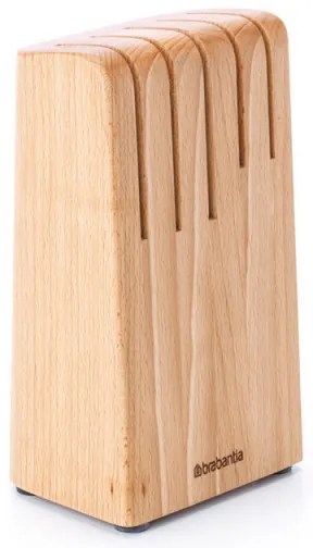 Suport pentru cuțite Brabantia Profile 1003297, Până la 5 cuțite, Design elegant, Fag, Maro