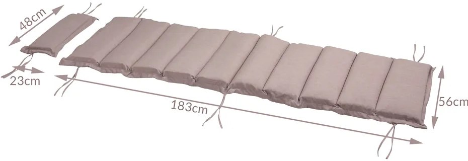 Deuba Perna impermeabila sezlong wave - crem