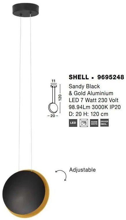 Lustra, Pendul LED design ambiental SHELL