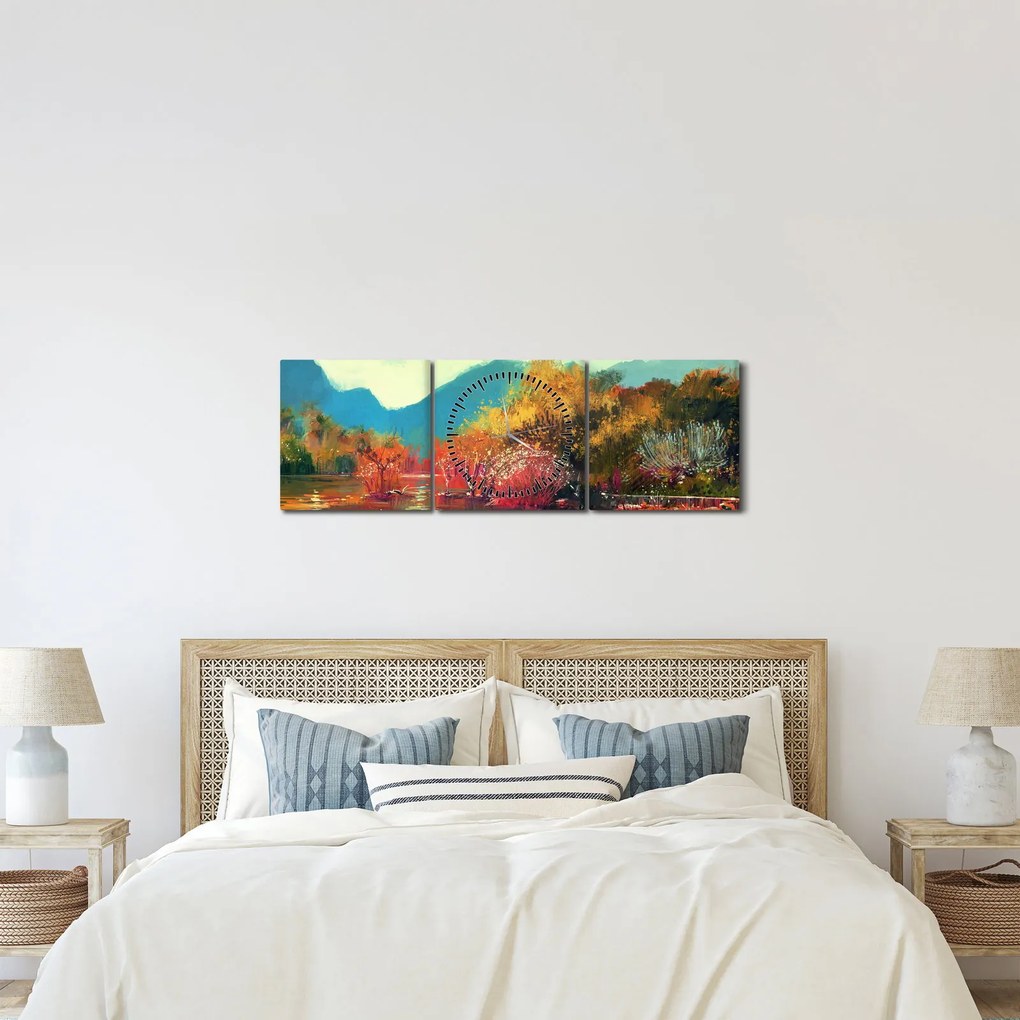 Tablou - Culorile toamnei (cu ceas) (90x30 cm)