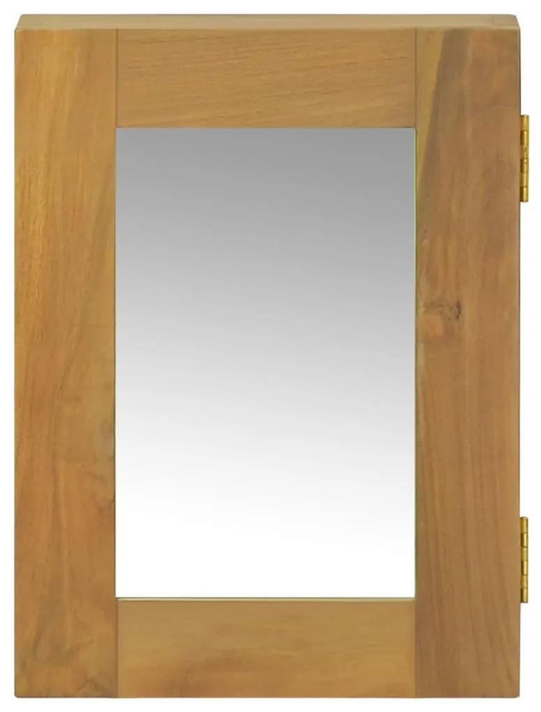 Dulap cu oglinda, 30x10x40 cm, lemn masiv de tec