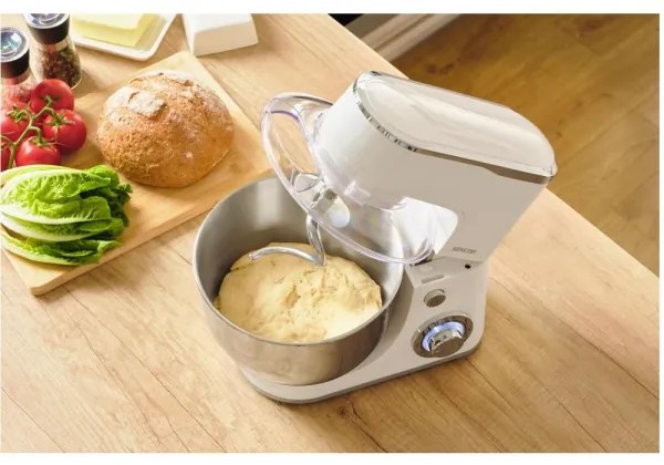 Sencor - Robot de bucătărie cu bol din inox, 1300 W/230 V, alb