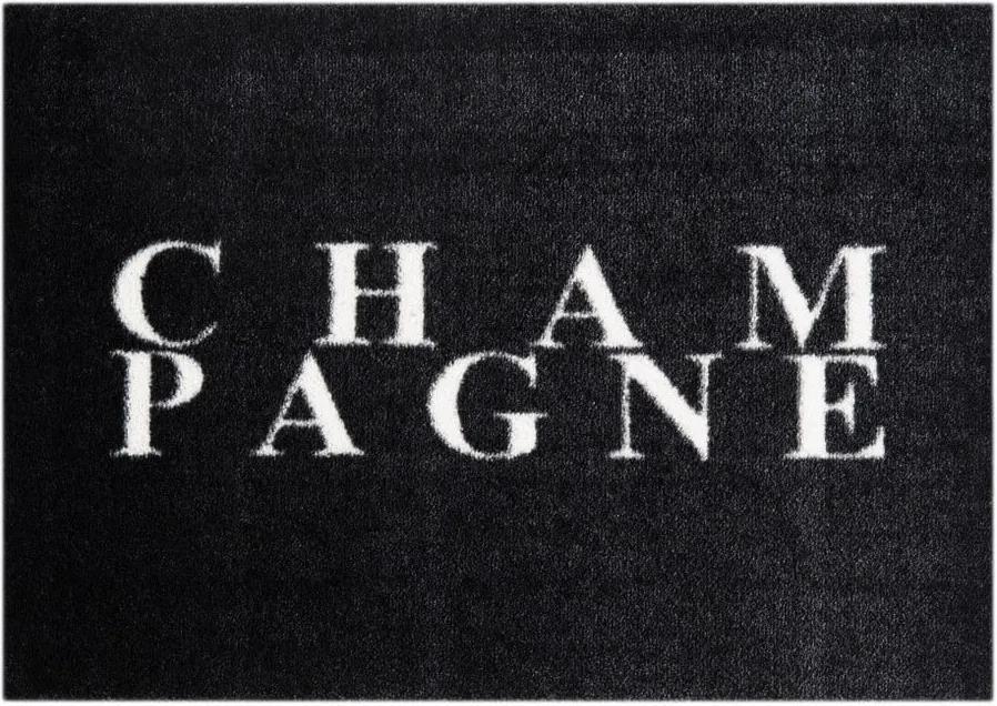 Covor ușă Hanse Home StateMat Champagne, 50 x 70 cm, negru