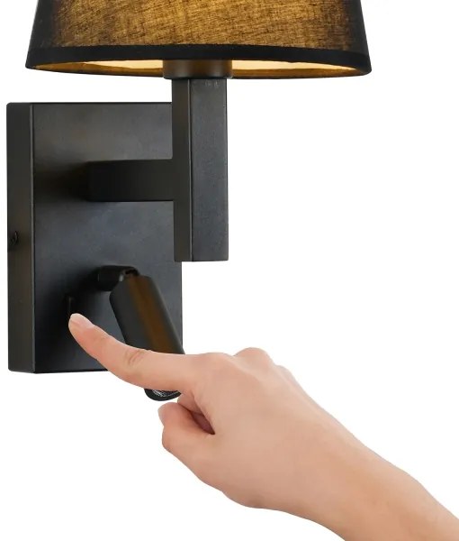 Lampă LED de perete Brilagi DEYA 1xE14/40W/230V + LED/3W negru