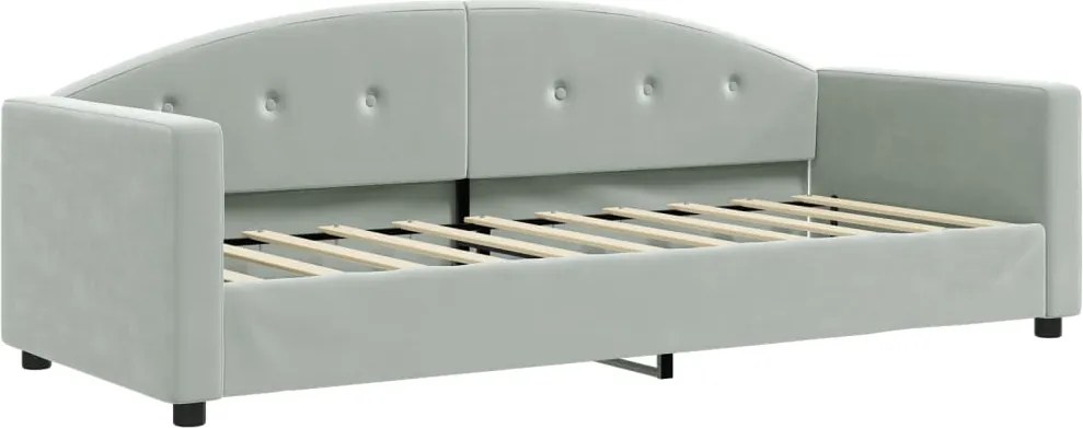 vidaXL Cadru de pat, gri deschis, 80x200 cm, catifea