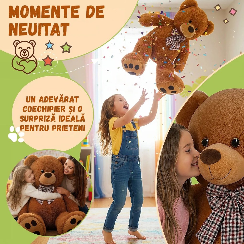 Urs mare de pluș BENY, 100cm, maro Monzana