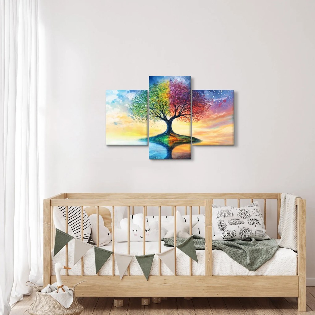 Tablou – Arbore pictat al anotimpurilor (90x60 cm)