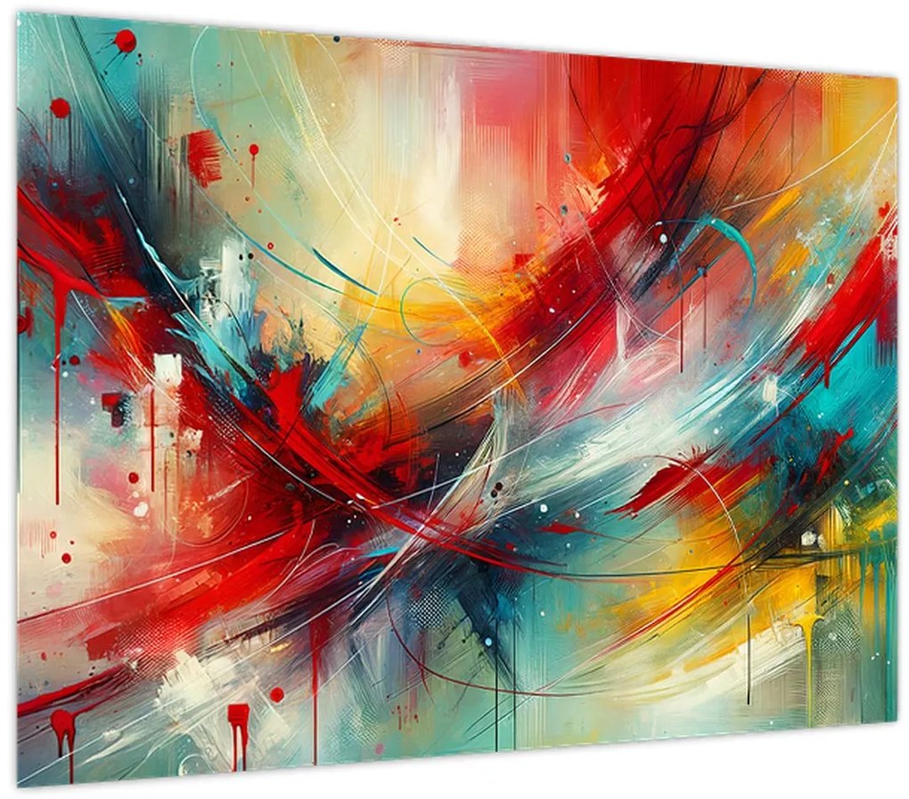 Tablou – Abstracție cu roșu (70x50 cm)