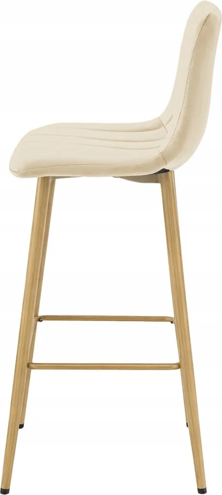 Scaun de bar POZZA VELVET, crem