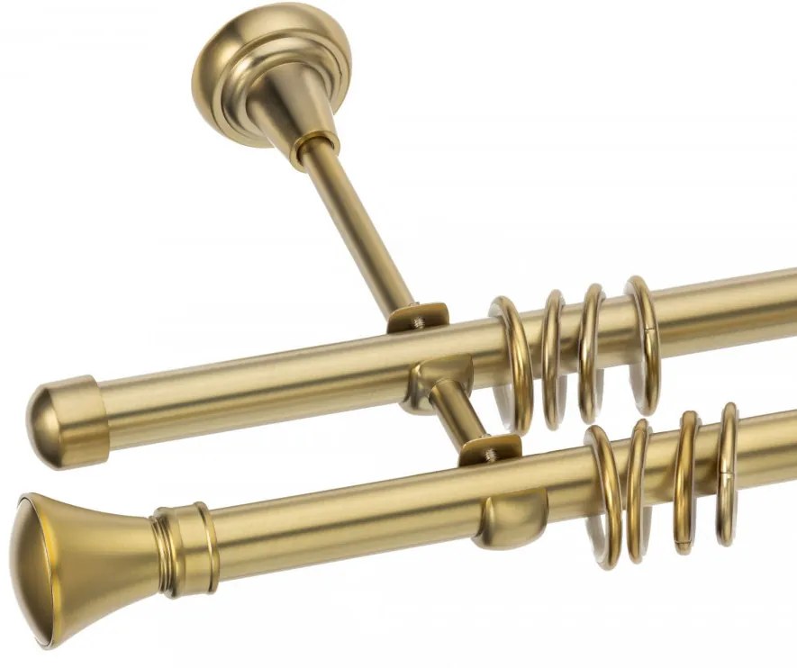 Galerie dubla prindere perete Luxor gold 25mm/19mm (Alege marime: 240 cm)
