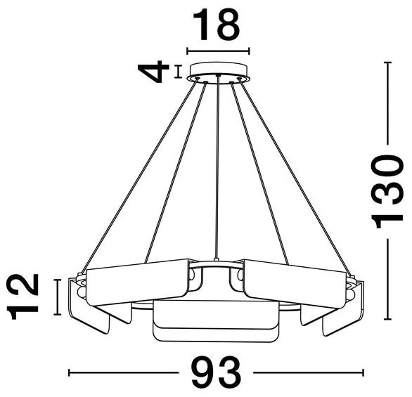 Lustra LED suspendata design modern AIDER, 93cm