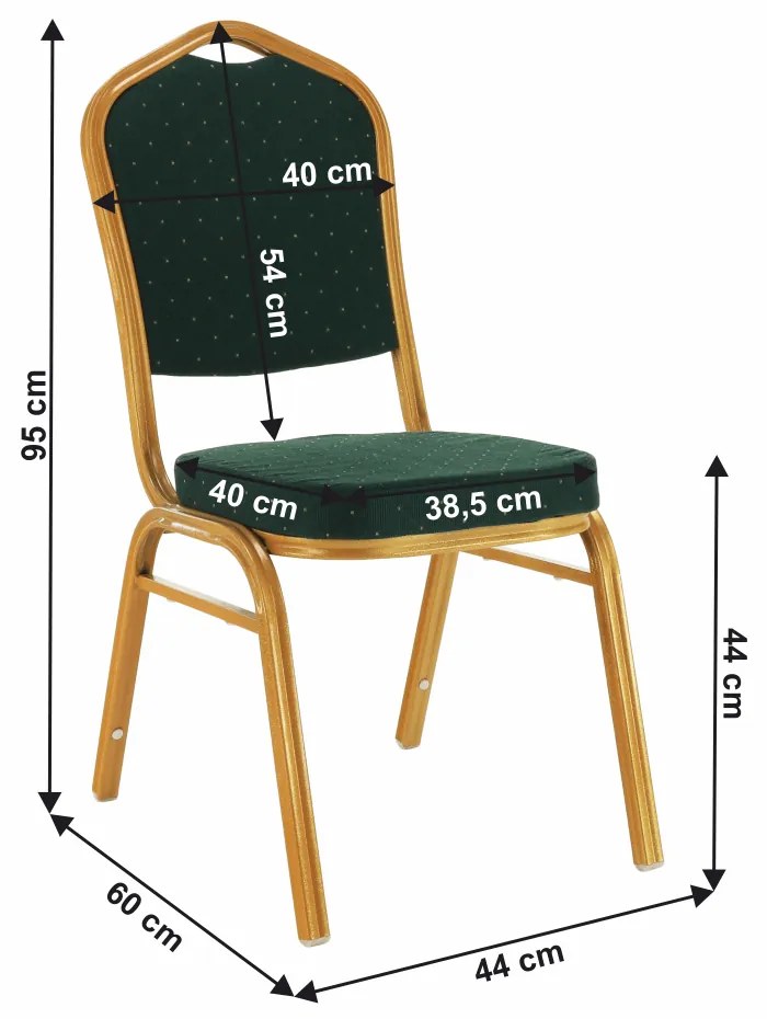 Scaun stivuitor,  verde   vopsea aurie, ZINA 3 NOU