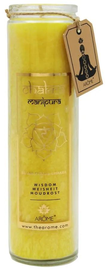 Lumânare parfumată înltă Arome Chakra Înțelepciune, parfum de flori, 320 g