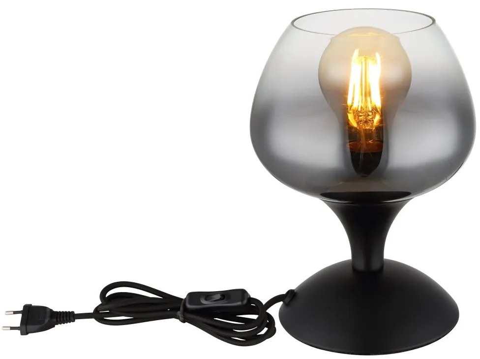 Veioza/Lampa de masa design modern MAXY negru/fumuriu