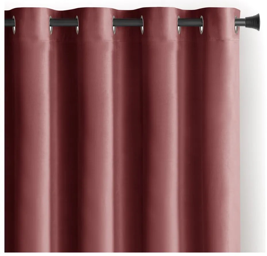 Draperie roz dimout (semi-opacă) din catifea 140x245 cm Eyelets – Restilo
