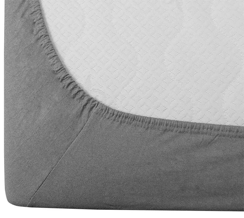 Cearsaf Jersey cu elastic 180 x 200 cm gri deschis