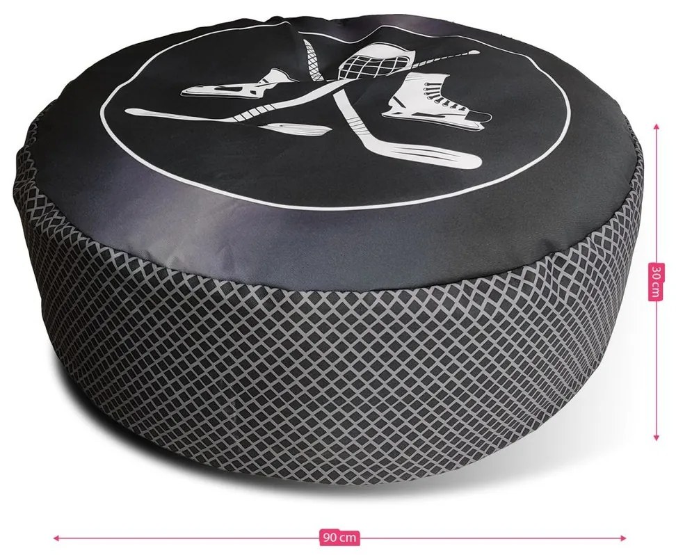 Taburet puc de hochei, negru