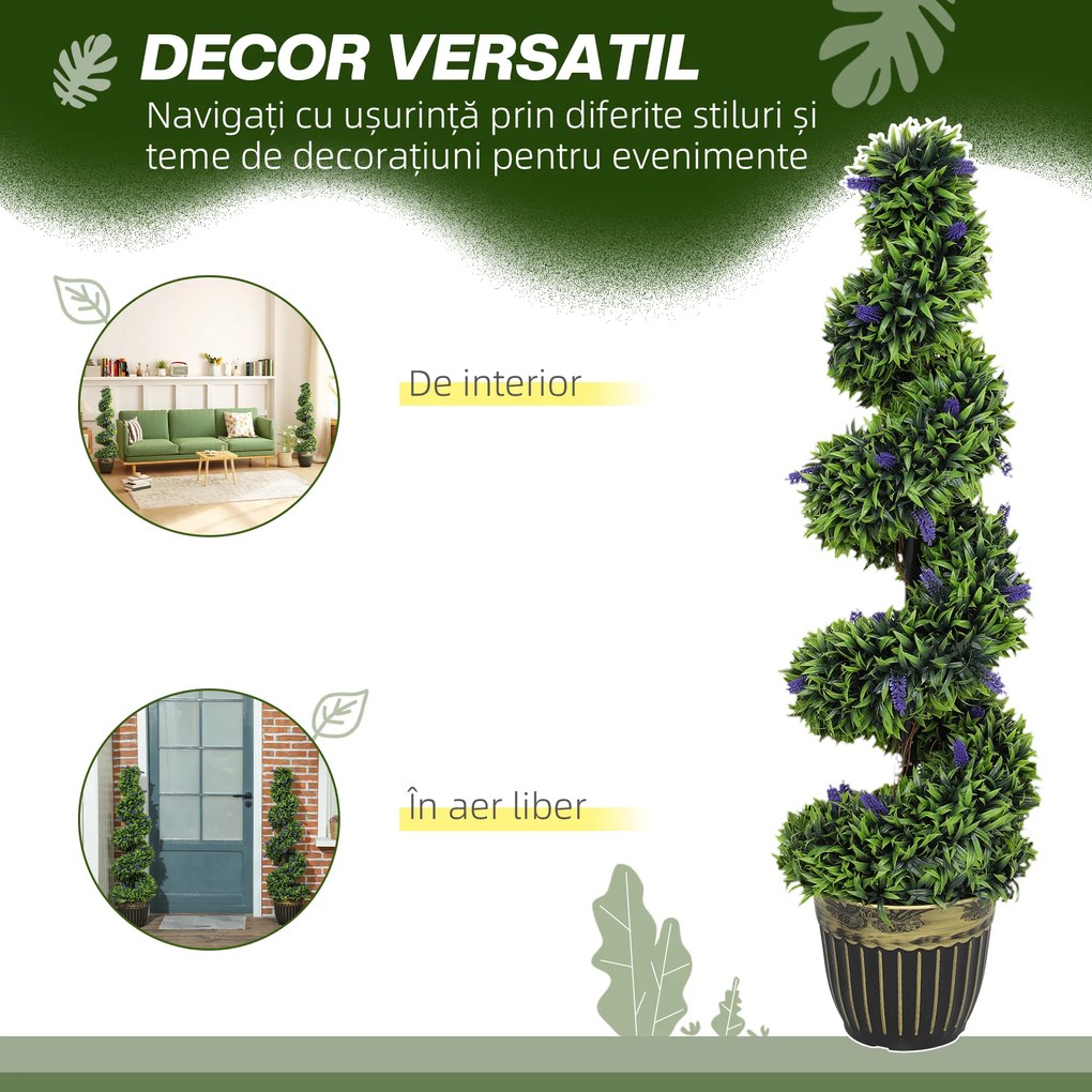 HOMCOM Set de Două Plante Artificiale Lavandă 90cm | Aosom Romania