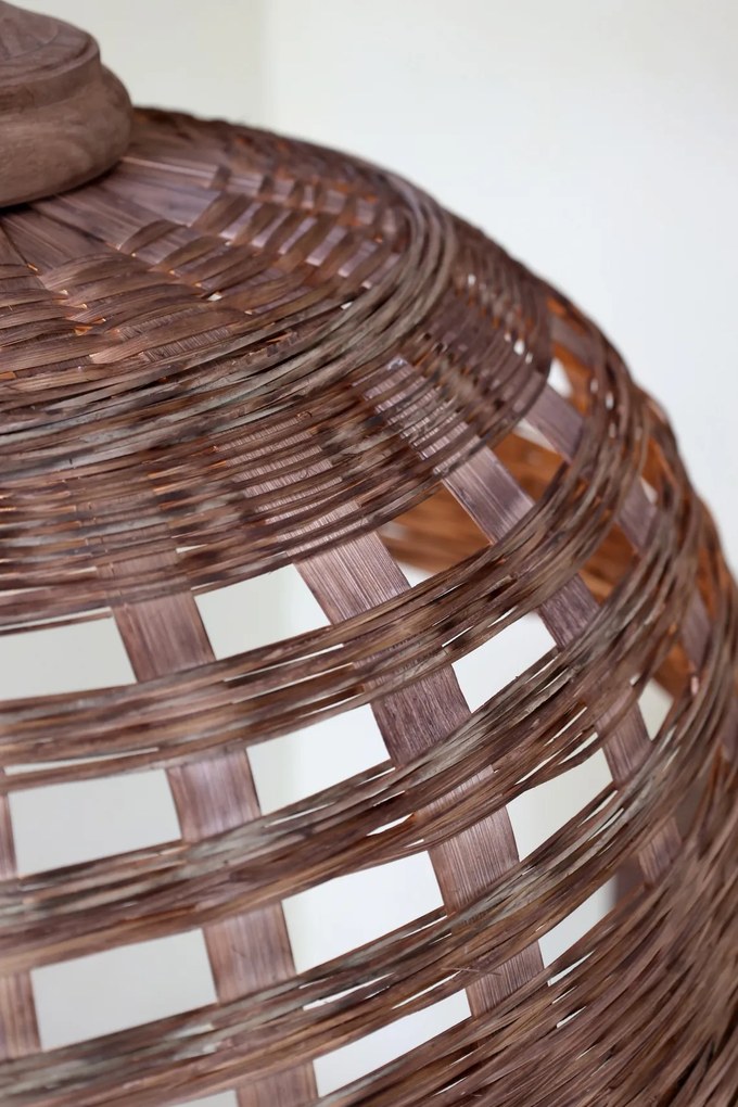 Lustra împletită manual din rattan si rachita, D62 cm