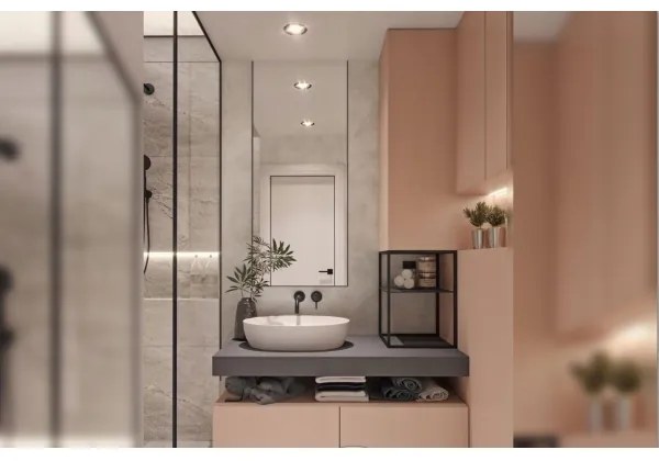 BAT-B0969 - Baterie încastrată pentru lavoar LUNGO, negru mat