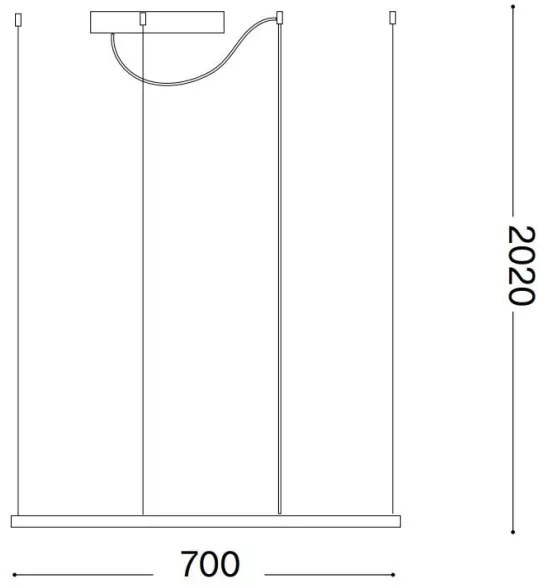 Ideal Lux - Lustră LED suspendată pe cablu ORACLE SLIM, 44W, 230V, 3000K, 70x70 cm, albă