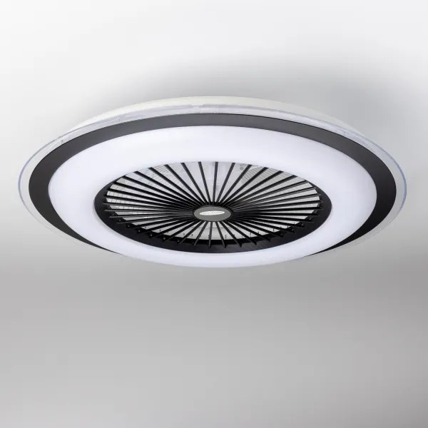 Plafonieră LED dimabilă cu ventilator Brilagi RONDA LED/48W/230V negru + telecomandă